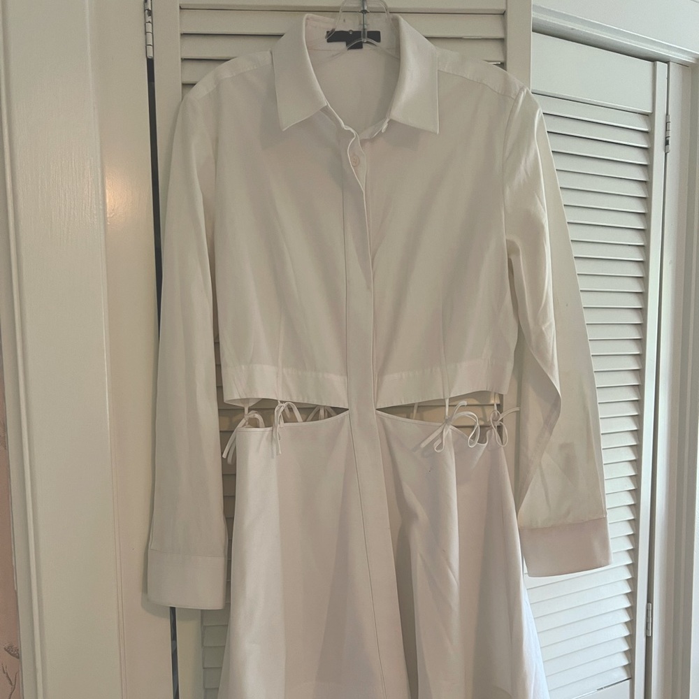 Alexander Wang White Collared Dress